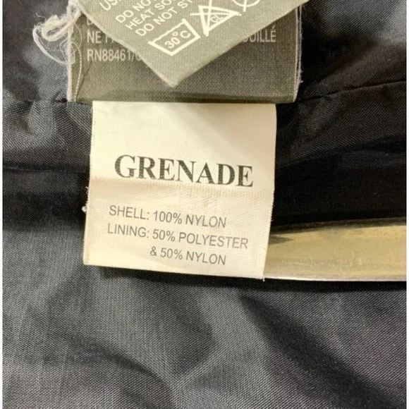 Grenade Snowboard Jacket Mens M Yellow Camo Hooded Insulated Parka Full Zip Snap - Picture 11 of 15